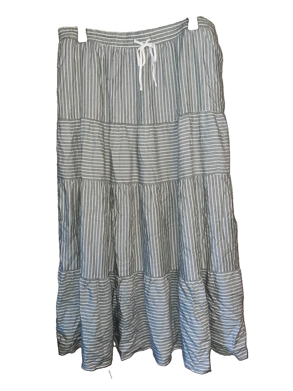 Time And Tru Boho Chic Hippie Style Women’s Long Striped Skirt Sz L Layered Nice